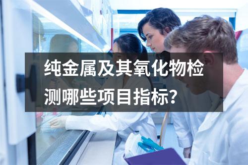 纯金属及其氧化物检测哪些项目指标？