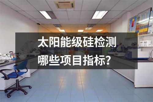 太阳能级硅检测哪些项目指标？