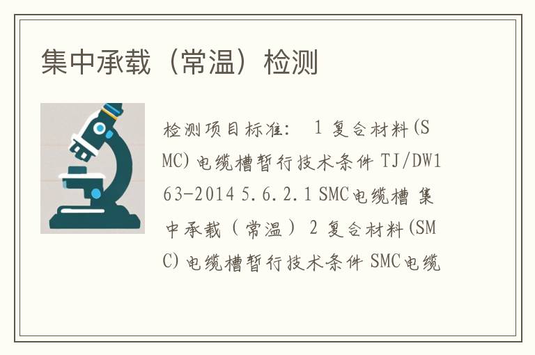 集中承载（常温）检测
